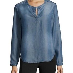 cloth & stone Chambray Henley long sleeve shirt